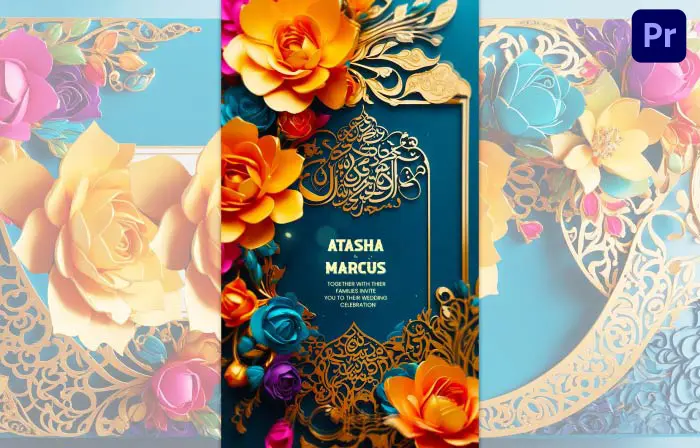 Premium 3D Floral Islamic Nikah Invitation Insta Story